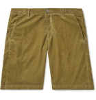 Massimo Alba - Slim-Fit Watercolour-Dyed Cotton-Corduroy Shorts - Green