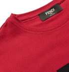 Fendi - Slim-Fit Logo-Appliquéd Cotton-Jersey T-Shirt - Red