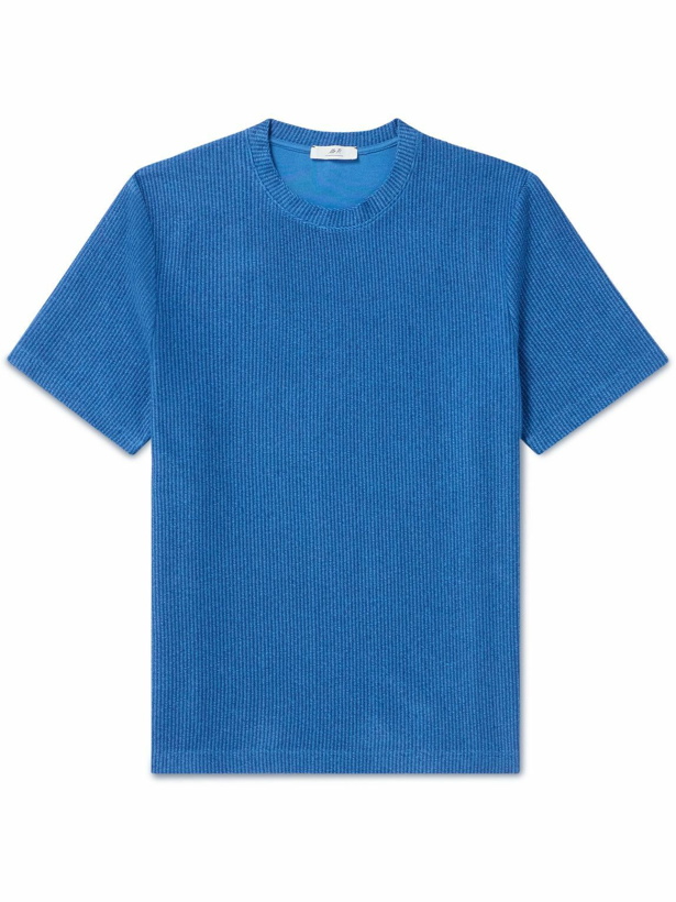Photo: Mr P. - Textured Cotton T-Shirt - Blue