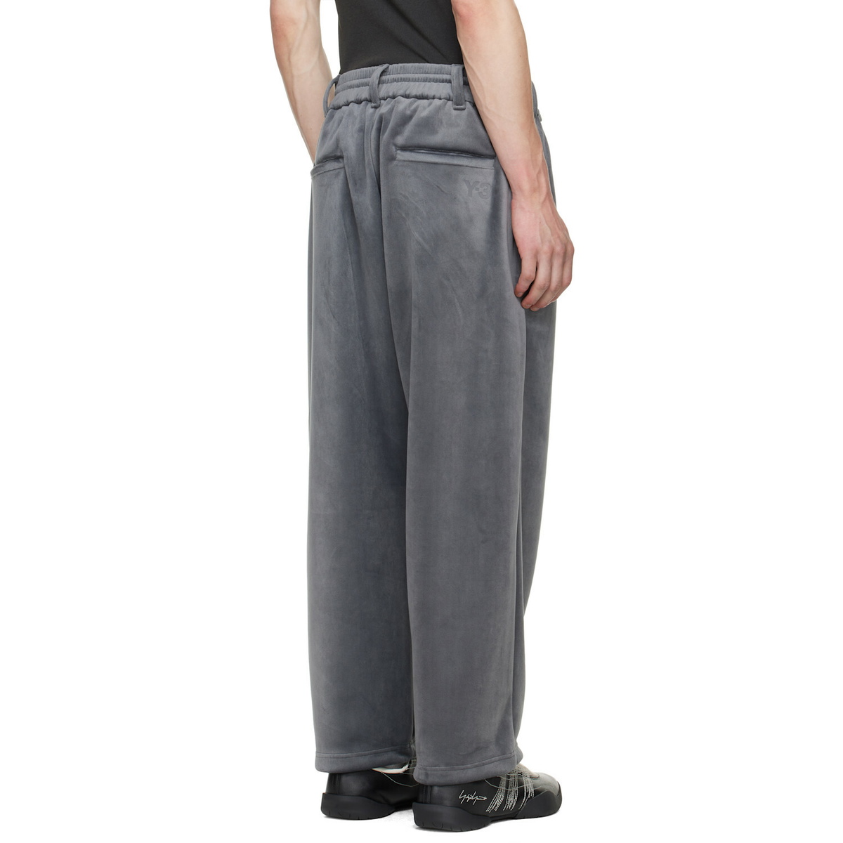 Y-3 Gray Velvet Corduroy Track Pants