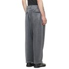 Y-3 Gray Velvet Corduroy Track Pants