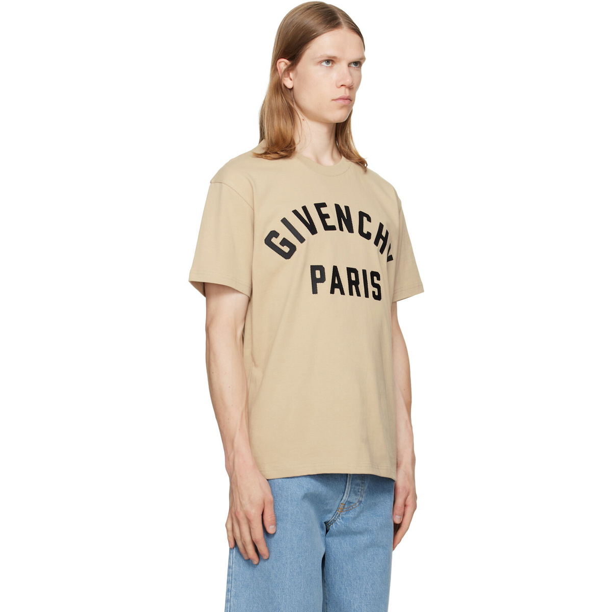 Givenchy Beige 'Givenchy Paris' Cotton T-shirt