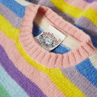 Jamieson's of Shetland Men's Stripe Crew Knit in Pastel Multi