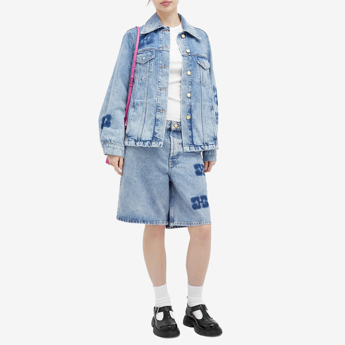 ◆GANNI ガニー◆Patch Denim Jacket パッチデニムジャケット Ganni Patch Denim Jacket Blue | BSTN Store