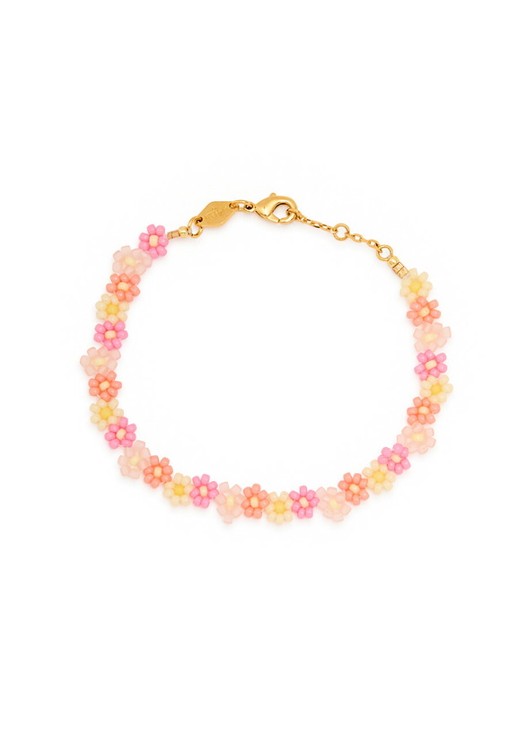 Photo: Anni LU Blossom 18kt Gold-plated Beaded Bracelet - Pink - One Size