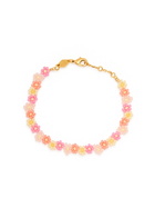 Anni LU Blossom 18kt Gold-plated Beaded Bracelet - Pink - One Size