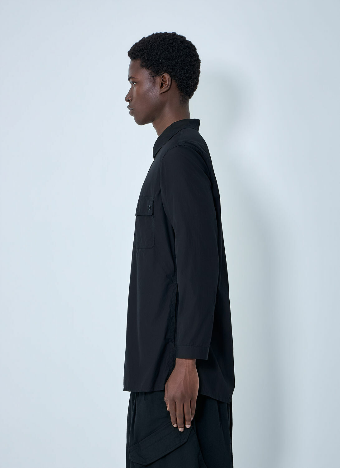 Yohji Yamamoto Chain Stitch Broad Zip Open Blouse