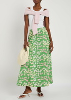 Bernadette Caswell Floral-printed Satin Midi Skirt Multi Print