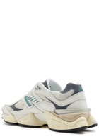 New Balance 9060 Panelled Leather Sneakers White And Blue
