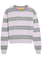 Guest In Residence Grizzly Striped Cashmere Jumper Purple