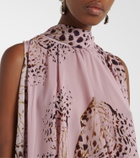 Blumarine Printed asymmetric georgette blouse