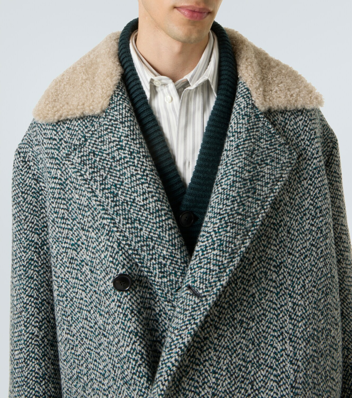 Zegna Herringbone wool and cashmere coat