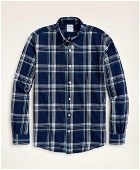 Brooks Brothers Men's Regent Regular-Fit Sport Shirt, Faded Plaid | Indigo