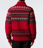 Junya Watanabe Suede-trimmed wool zip-up cardigan