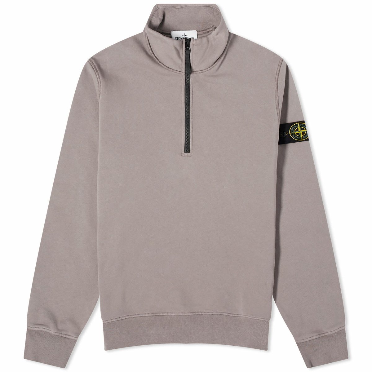 Stone Island Men s Garment Dyed Half Zip Sweat in Dove Grey Stone