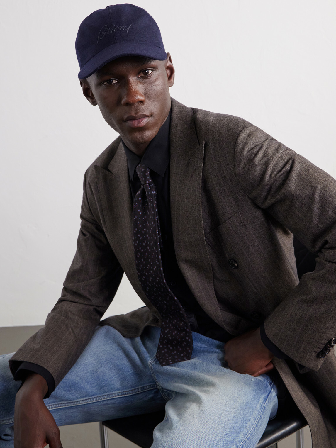 Brioni - Logo-Embroidered Cashmere-Blend Baseball Cap - Blue
