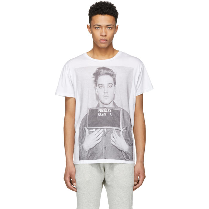 R13 White Elvis Mugshot Boy T Shirt R13