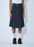 Moncler Button-Front Denim Midi Skirt