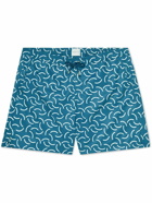 Sunspel - Mid-Length Printed Recycled Swim Shorts - Blue