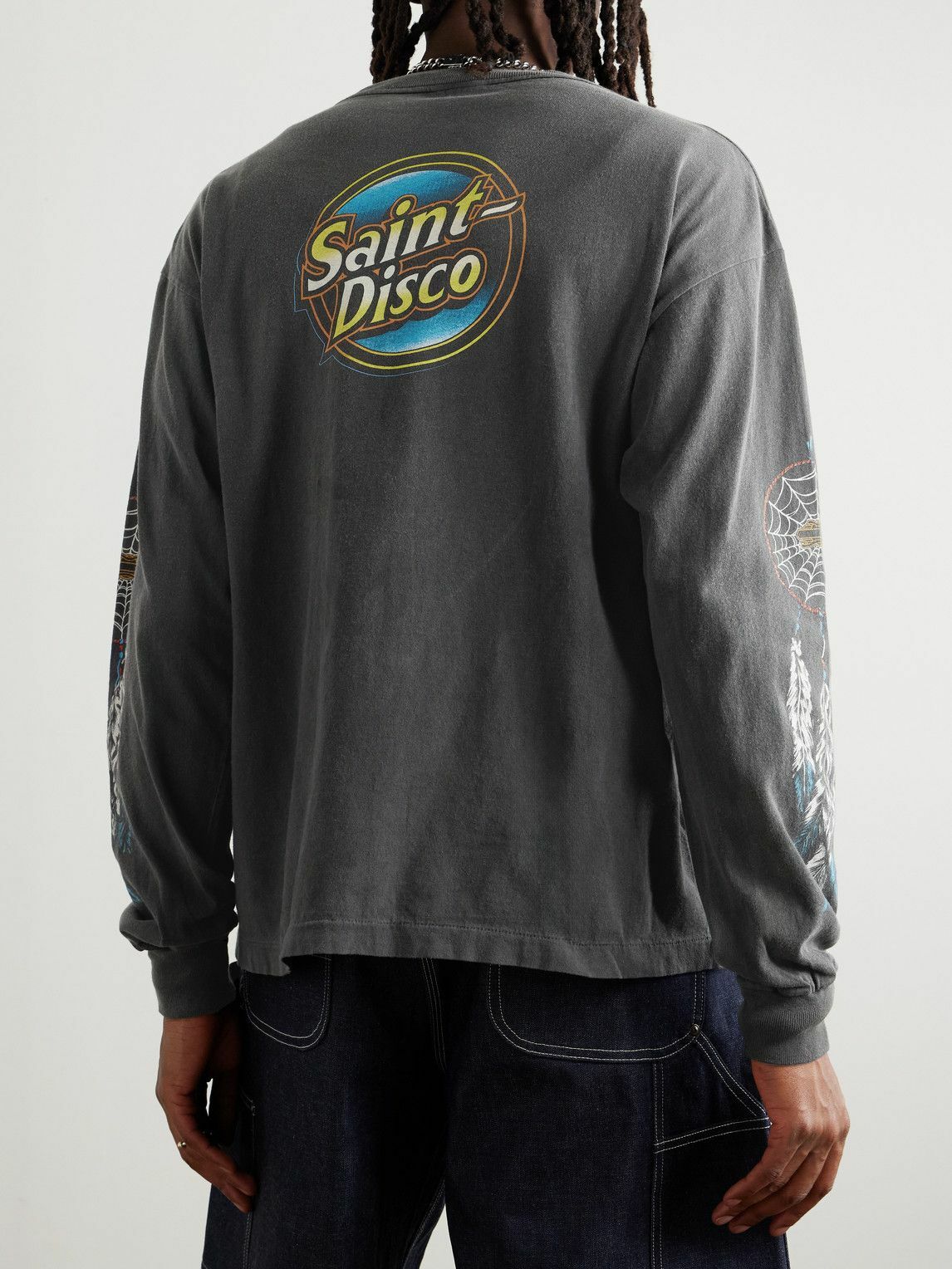 SAINT MXXXXXX - TEFLON DISCO Distressed Printed Cotton-Jersey T