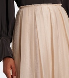 Vince Layered pleated midi skirt