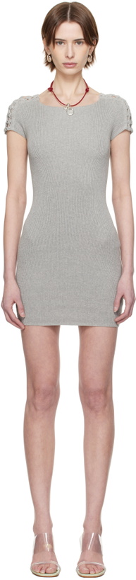 Photo: Isa Boulder Gray Knitted Shoulder Minidress