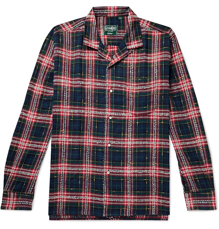 Photo: Gitman Vintage - Camp-Collar Checked Cotton-Twill Shirt - Black