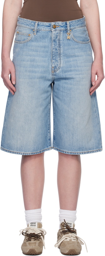 Photo: AMIRI Blue Faded Denim Shorts