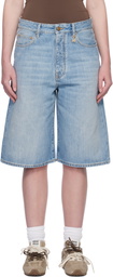 AMIRI Blue Faded Denim Shorts