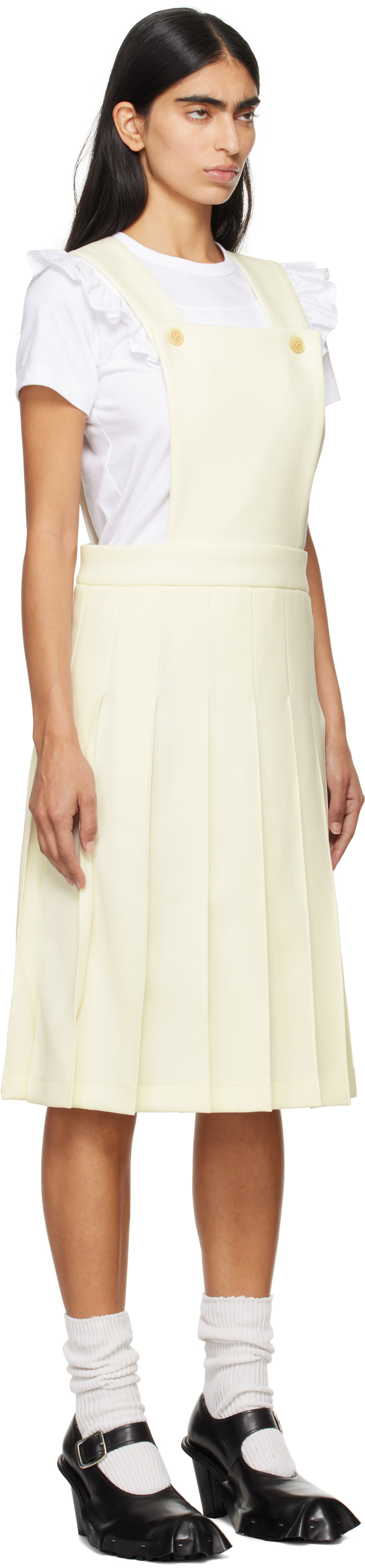 Comme des Garçons Girl Off-White Jersey Pinafore Midi Dress
