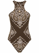 THE ATTICO Bandana Print Lycra One Piece Swimsuit