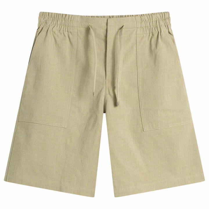 Photo: Drôle de Monsieur Men's Cotton Elasticated Waist Shorts in Kaki