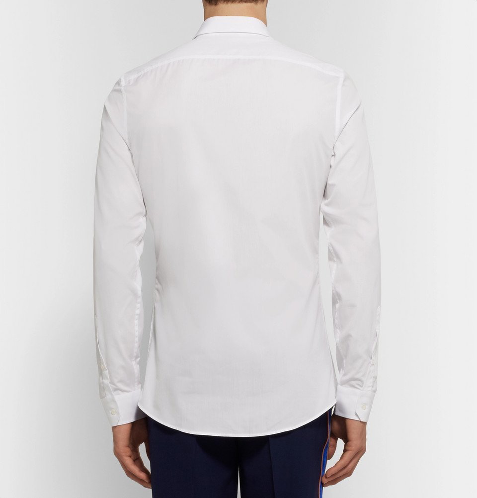 Gucci Appliquéd Cotton-poplin Shirt - White - IT36