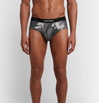 TOM FORD - Camouflage-Print Stretch-Cotton Briefs - Gray