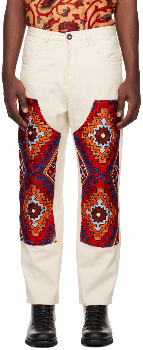 Karu Research Off-White Double Knee Jeans