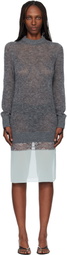 Coperni Gray & Green Multi-Layer Pullover Midi Dress