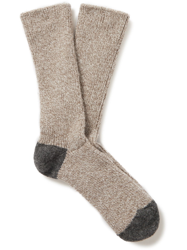 Photo: Anonymous ism - Wool 2 Ribbed Two-Tone Wool-Blend Socks