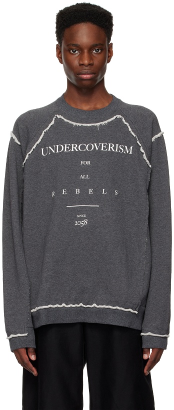 Photo: Undercoverism Gray Paneled Sweatshirt