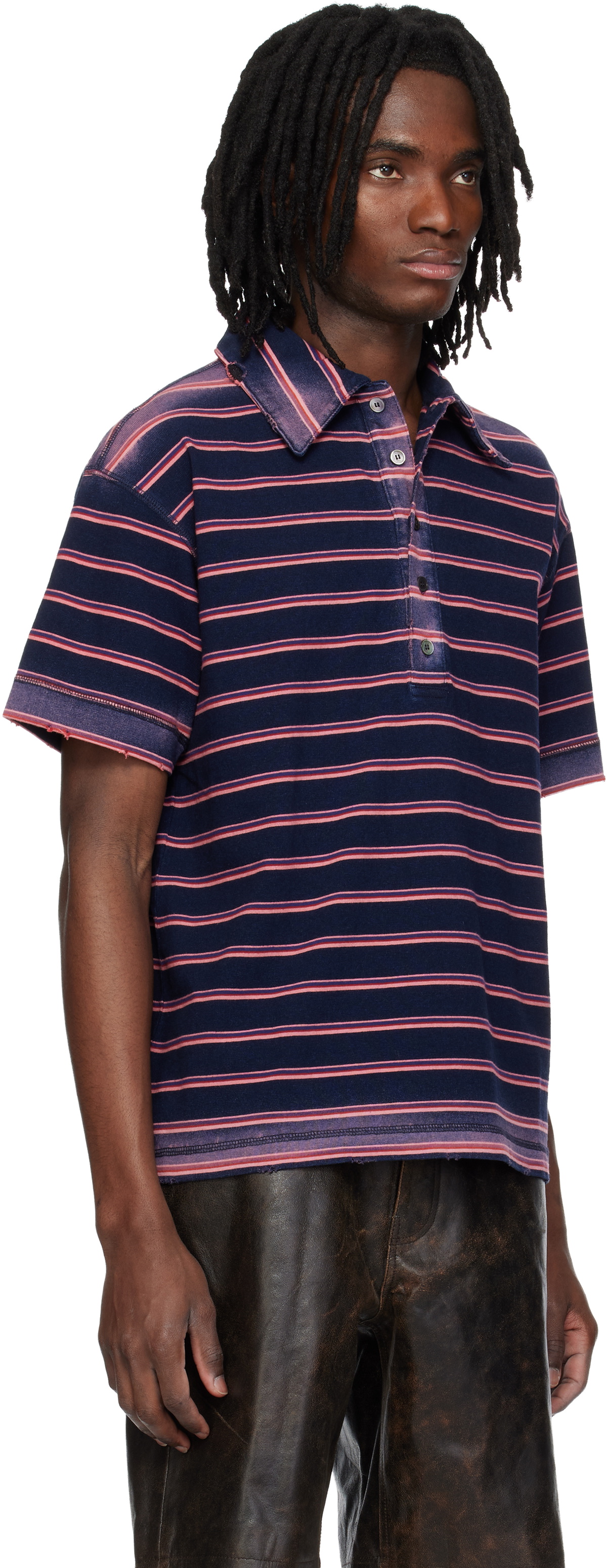 MMIC Navy & Pink Sunstripe Polo