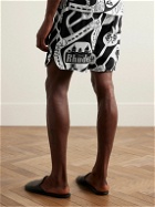 Rhude - Strada Straight-Leg Logo-Print Silk-Twill Drawstring Shorts - Black