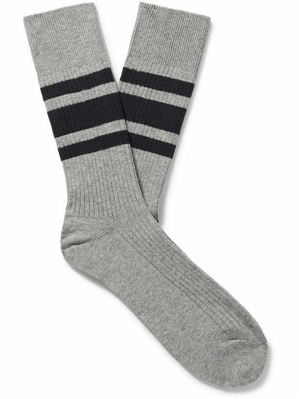 Photo: ARKET - Nils Striped Ribbed Cotton-Blend Socks