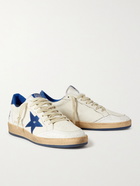 Golden Goose - Ball Star Distressed Leather Sneakers - White