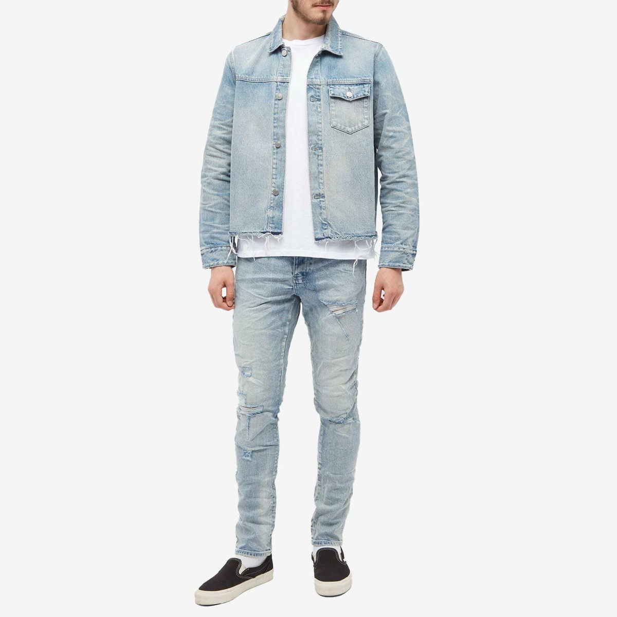 John Elliott Men's Hemi Type I Denim Jacket in Juliette John Elliott