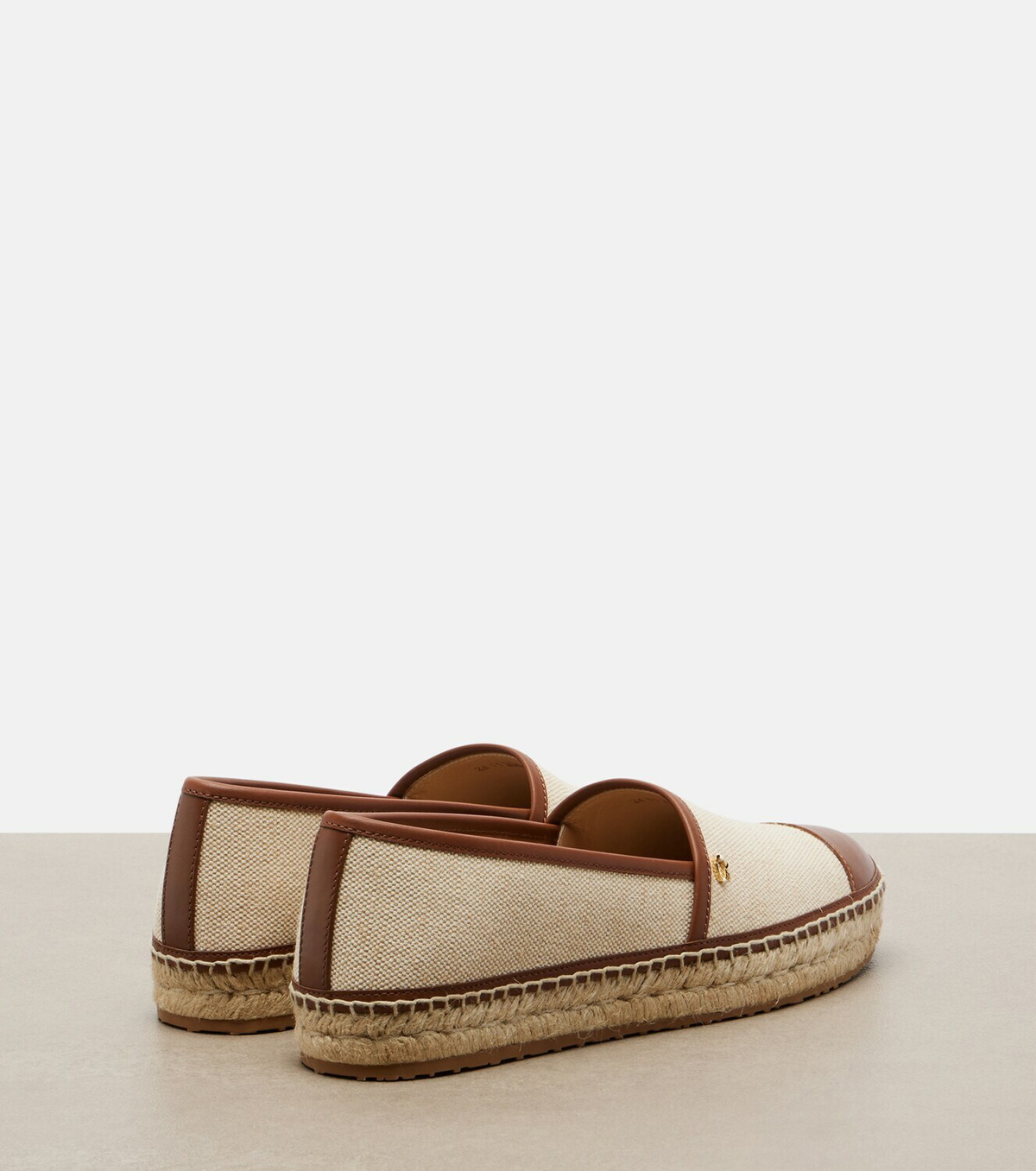 Gianvito Rossi Leather-trimmed canvas espadrilles