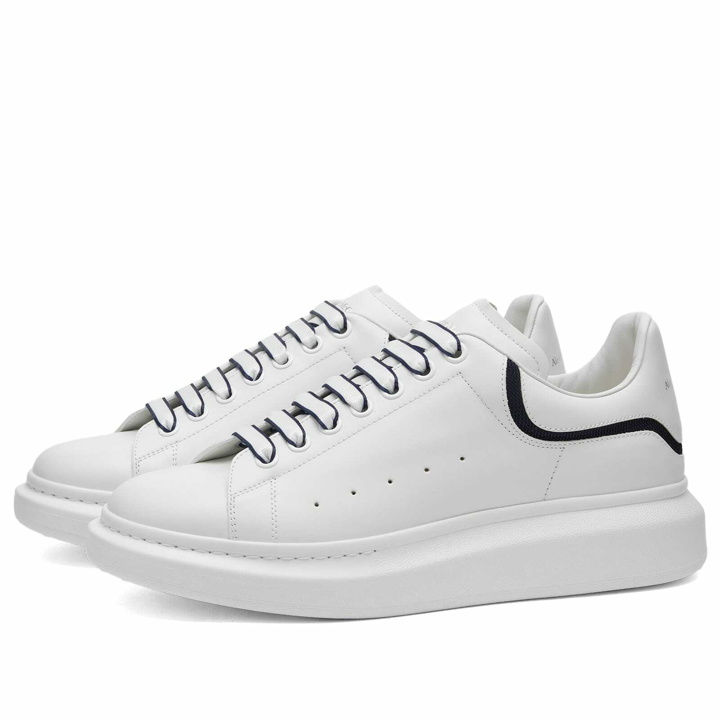 Photo: Alexander McQueen Men's Neoprene Canvas Tab Oversized Sneaker in White/Navy