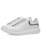 Alexander McQueen Men's Neoprene Canvas Tab Oversized Sneaker in White/Navy