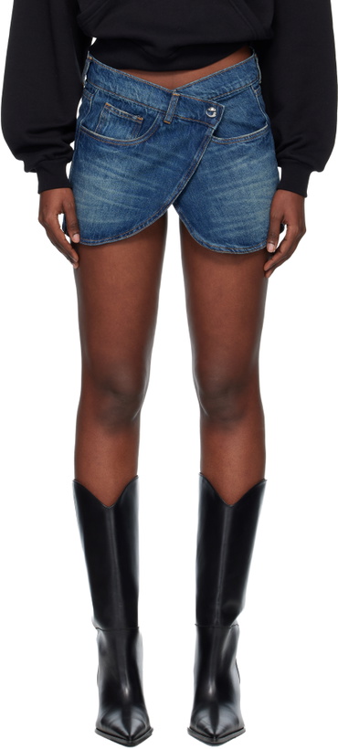 Photo: Coperni Blue Wrap Denim Miniskirt
