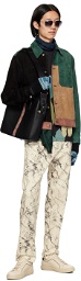 Paul Smith Green & Black Colorblock Leather Jacket