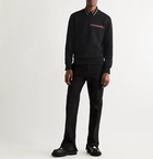 ALEXANDER MCQUEEN - Slim-Fit Logo-Print Webbing-Trimmed Looback Cotton-Jersey Sweatshirt - Black