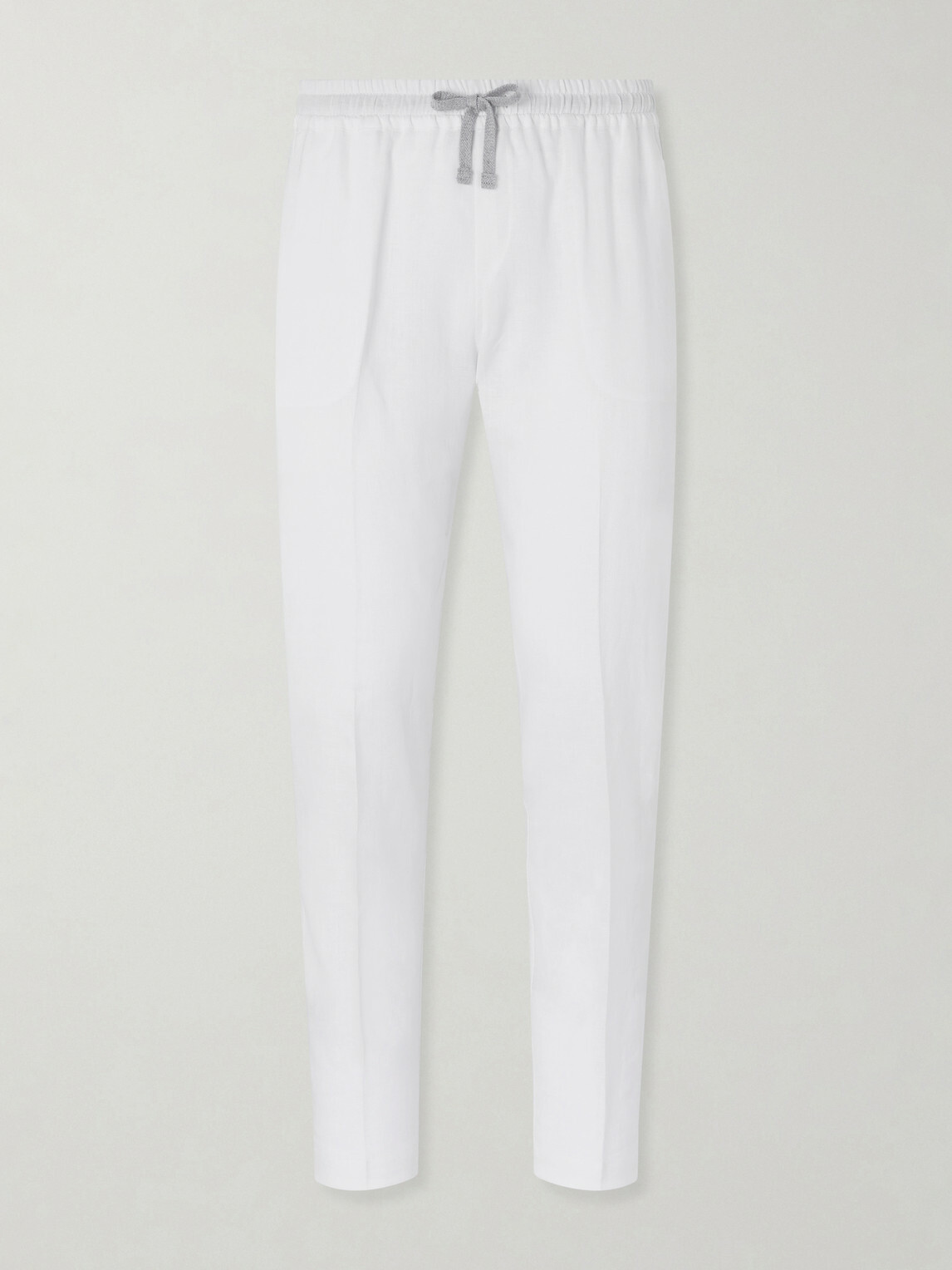 FEDELI - Bonifacio Straight-Leg Linen Drawstring Trousers - White